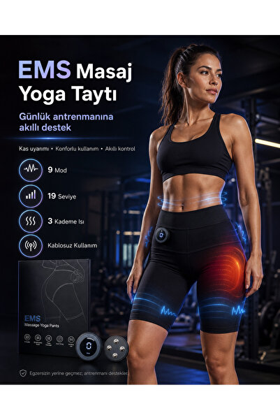 EMS Isıtmalı Masaj Yoga Tayt 9 Mod 19 Seviye Basenler ve Selülitler için