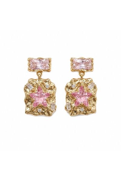 neslyaccessories Pink Star Earrings