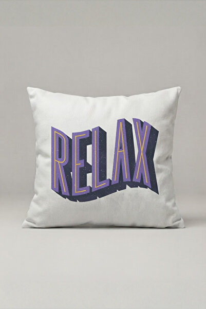 Generic Brand Husă de pernă tipografică în nuanța violetului cu text Relax 20...