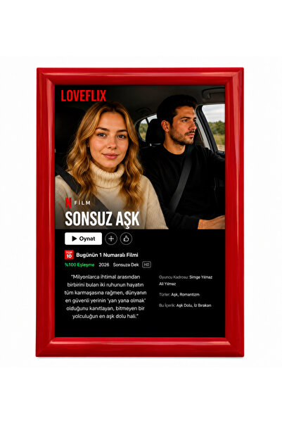 Giftoryum Loveflix Kişiye Özel Netflix Film Posteri Tasarım Tablo | Sevgilile...