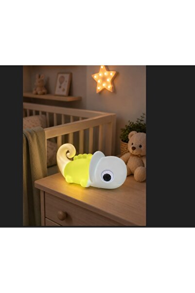 HEPBİMODA Dokunmatik Bukalemun LED Gece Lambası – Squishy Lamba 7 Renk Değiştiren Silikon Bebek Odası Lambası ⭐