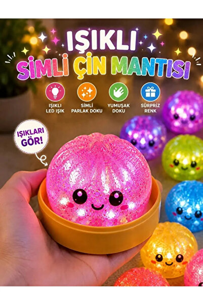 vattara Çin Mantısı Işıklı Simli Büyük Boy Squishy sukuşi Dumpling