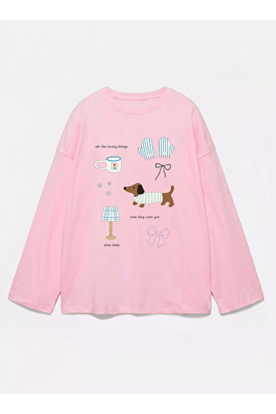 Disante 100% bumbac, cu potrivire oversize, cu imprimeu Little Little - Trico...