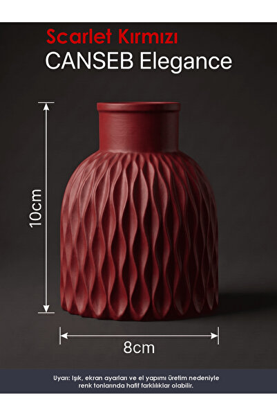 CANSEB Elegance Premium - Scarlet Red - Wavy Decorative Vase - 10X8Cm - Hand-...