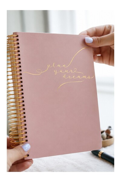 MTKardeşler Victorias Journals Vegan Leather A5 Spiral Undated Planner Agenda...