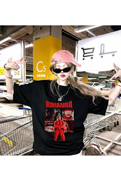 DEEFWEAR Black Rihanna Printed T-Shirt