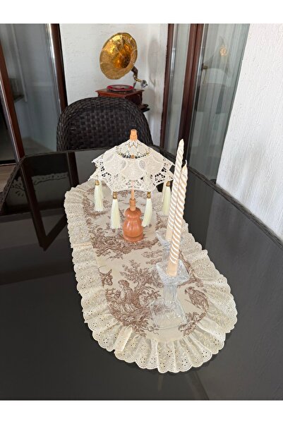 NURGİTA HOME Fırfırlı Fistolu Vintage Runner & İngiliz Köylüler & Fransız Köy...