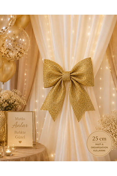 essen party Gold Simli Yapışkanlı Büyük Eva Fiyonk Dekor 25 cm Kapı Perde Fon...