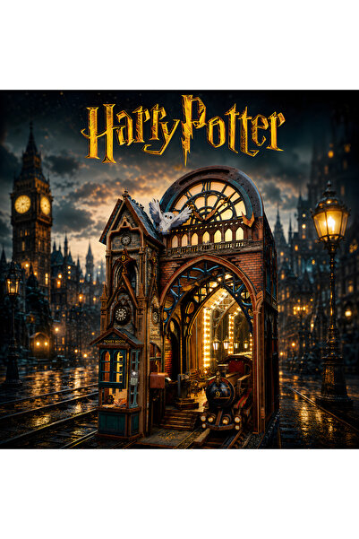 Emirgan Magic Station Büyülü Gar Book Nook – LED Işıklı DIY Ahşap Maket ve Mi...