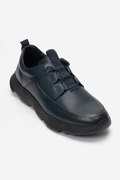 Dericlub Erkek Kalın Taban Comfort Casual Ayakkabı Gerçek Deri CR 2868 LACİVERT