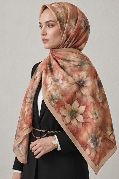 BONASERA EŞARP Women's French Silk Shawl, Stylish Model Suitable for Daily Use