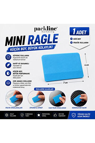 Packline Marketing Mini Ragle (1 Adet) | Folyo, Cam Filmi ve Sticker Uygulama Aparatı