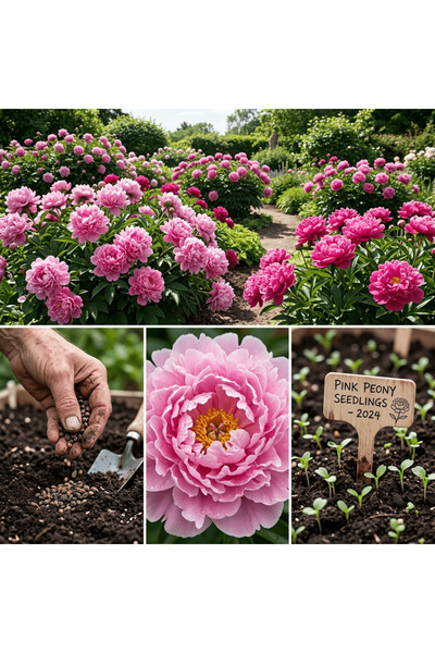 Bloom & Sow Seed بذور الفاوانيا الوردية (فاوانيا ذات الزهر المزدوج) - مثالية ...