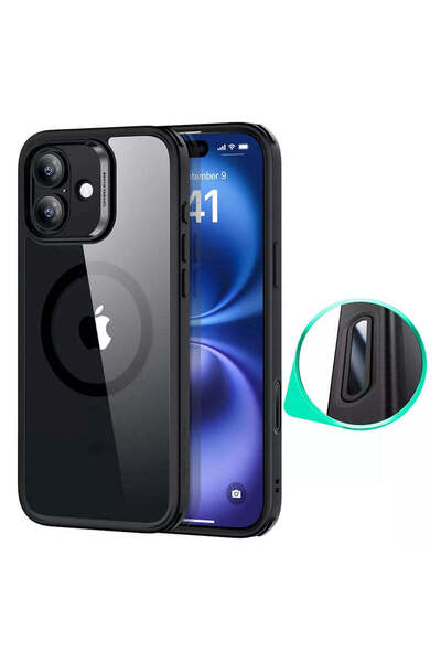 ESR Husă pentru iPhone 16, Classic Hybrid HaloLock, negru/transparent - negru...