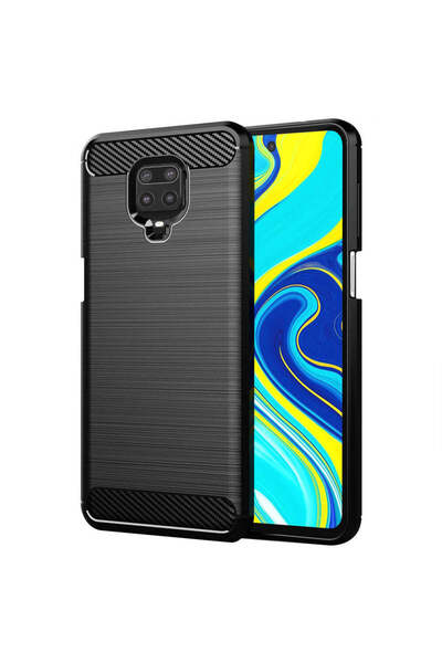Techsuit Husă pentru Xiaomi Redmi Note 9 Pro, Silicon Carbon, negru - negru