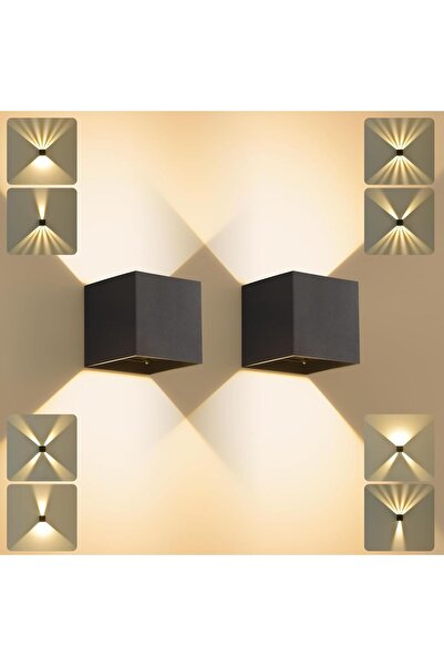 Dotail Set de 2 aplice LED de perete SANSHI, unghi reglabil, 12W, 3000K, 1100...