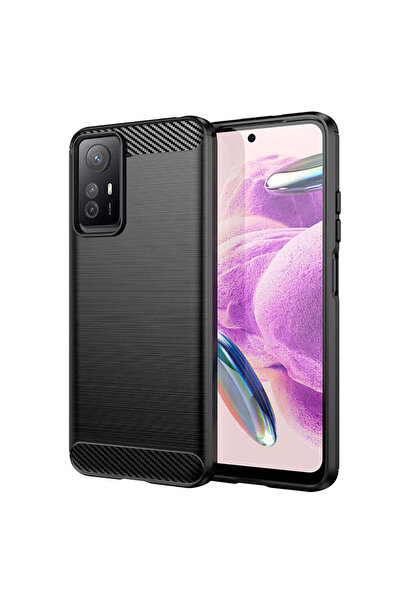 Techsuit Калъф за Xiaomi Redmi Note 12S, карбонов силикон, черен - черен