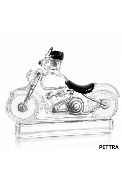 PETTRA Sticla Decorativa Premium in Forma de Motocicleta, Pentru Depozitat Wh...