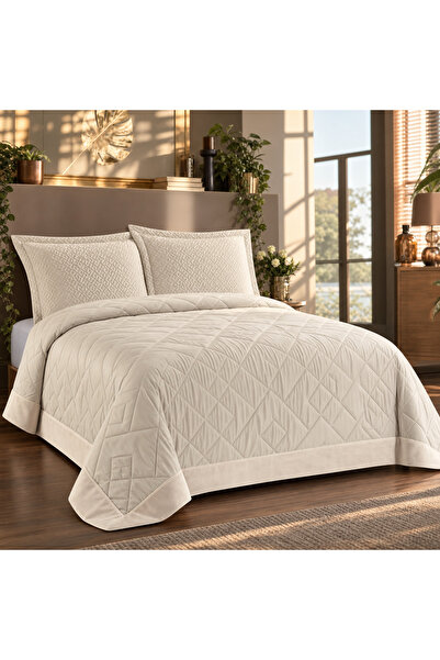 Kapreo Home Flame Maria Lux Yatak Örtüsü Seti 240 X 260 Açık Krem