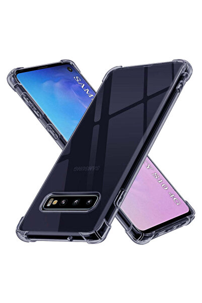 Techsuit Husă pentru Samsung Galaxy S10, Silicon transparent rezistent la șoc...