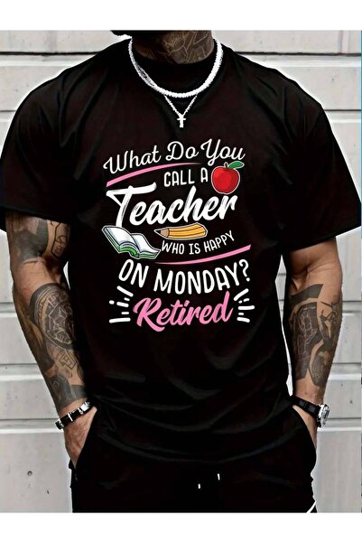 9TAY 100% Cotton Retirement Retired Teacher Happy On Monday T-Shirt Men's Wom...