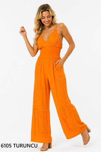 Duss 6105 Viskon Doğal Selülozdan Nefes Alan Otantik Pantalon Tulum