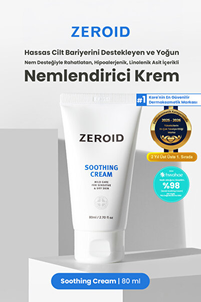 zeroid Hassas Cilt Bariyerini Destekleyen ve Yoğun Nem Desteğiyle Rahatlatan Krem Soothing Cream