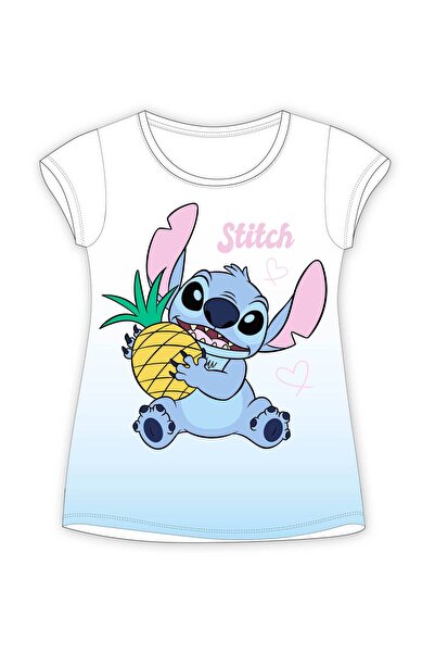 Lilo & Stitch Tricou albastru cu print și tricot fin 100% bumbac
