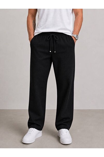 green poll Men's Thin Fabric Summer Linen Blend Relaxed Fit Baggy Pants