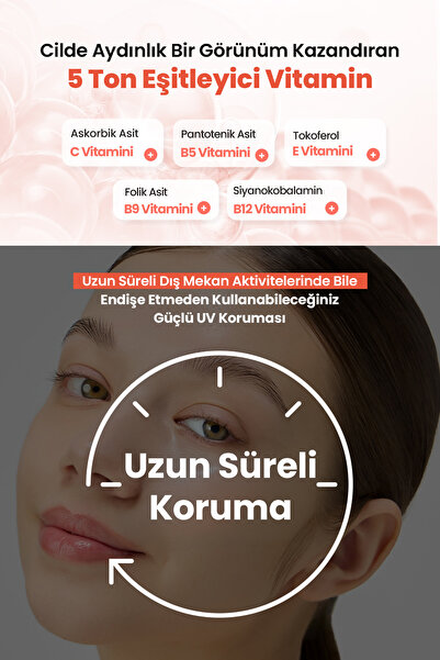 T'else Aydınlatıcı ve Ton Eşitleyici Güneş Kremi TELSE Red Orange Niacinamide Moisture Sun Cream SPF50+