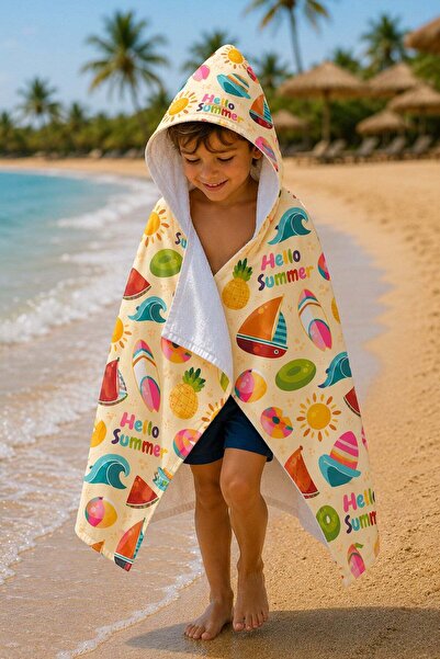 Evdek Sun Children's Poncho Beach Towel 3-12 Years