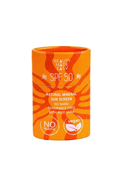 BEAUTY MADE EASY Στερεό Ορυκτό Αντηλιακό Στικ SPF 50, Αλόη Βέρα, Για Πρόσωπο ...