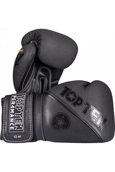 Top Ten Mănuși de box din piele „4select” - negre, 16 oz