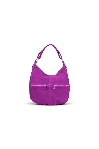 Vera Pelle Geantă din piele Derka, piele întoarsă, fucsia