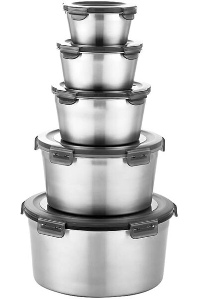 Dotail Set of 5 containers with airtight, leak-proof lids, 350-3500 ml, stain...