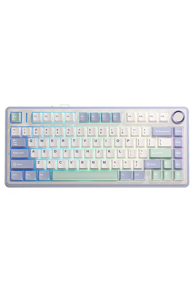 Aula F75 Mekanik RGB TKL Ice Vein Switch Kablosuz Makrolu Hot Swap Klavye Pastel