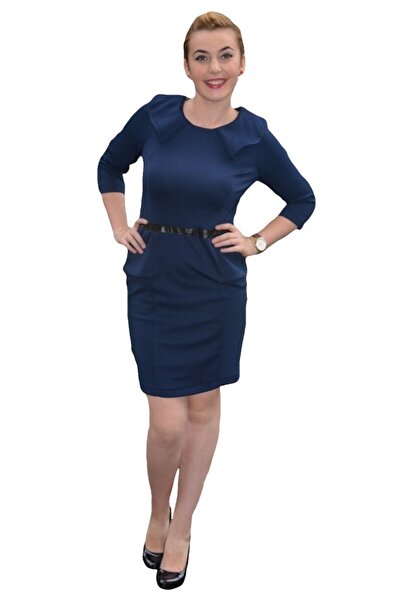 OEM Rochie deosebita, cambrata, de culoare bleumarin