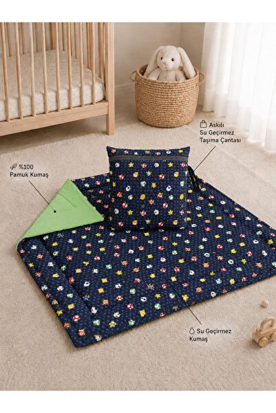 ngn collection Çantalı Bebek Oyun Matı 100x100 cm Çift Taraflı Su Geçirmez & ...