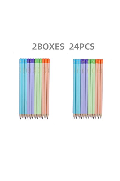 Choice 24pcs Macaron Wood Case 2B Pencils, Cute Graphite Pencils for School W...