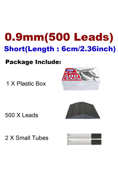 Choice1 0.9mm 500 LEADS 1000 Pieces Ultra Large Capacity 0.9mm Pencil Leads B...