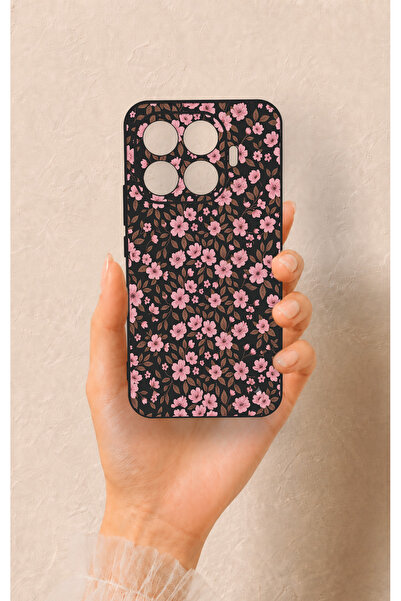 Vip Case Mi 17T Pro 5G Uyumlu Mini Pembe Çiçek Desenli Silikon Kılıf