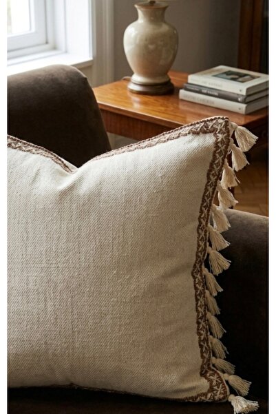 oiphome fashion designer Κάλυμμα μαξιλαριού 43x43 ECRU ύφασμα γαμπαρντίνας ιτ...