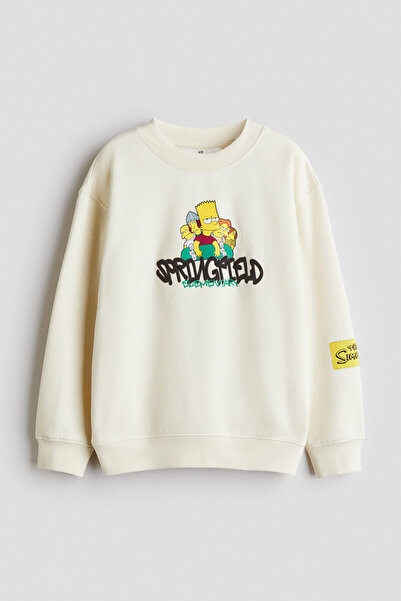 H&M Bol Kesimli ve Baskılı Sweatshirt