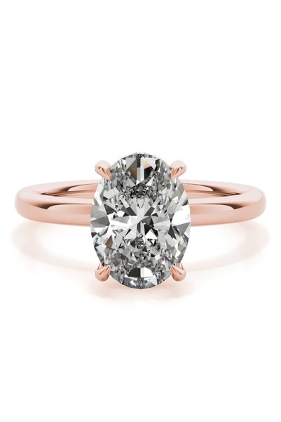 Lial Diamond Halo Tektaş Pırlanta Yüzük, 1 Karat Oval Kesim Laboratuvar Pırla...
