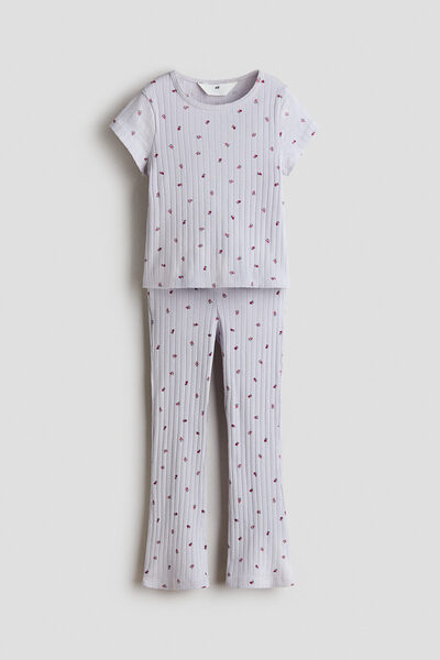 H&M 2 Parçalı Pamuklu ve Ribanalı Set