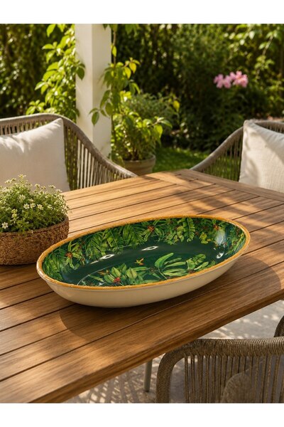 Easy Life Collection's Zanzibar Melamin Oval Derin Salata Meyve Tabağı