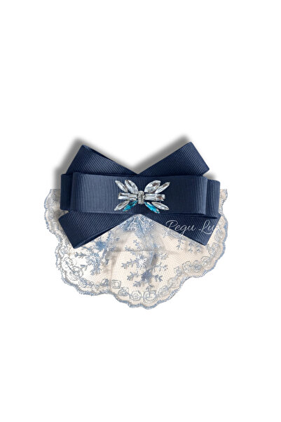 pegu baby collection Lux Blue Guipure Lace Special Design Brooch, Collar Broo...