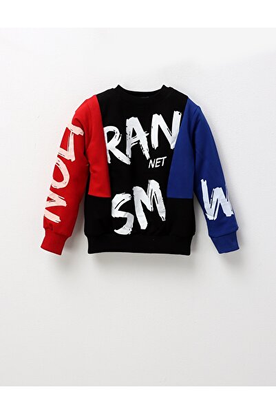 MiniKids Bluza baietei RAN NET, negru-rosu-albastru
