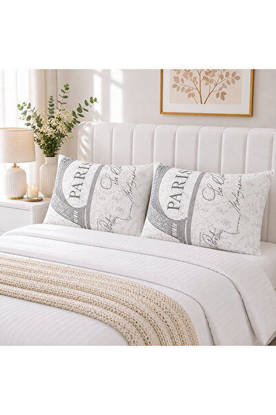 Kotonia Home Set de 2 perne matlasate 50x70 cm, 630 g/buc, decor Paris 05