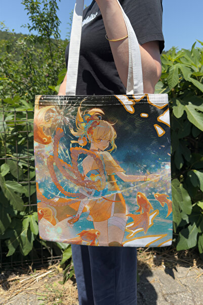 ZipZap Yoimiya Genshin Impact V3 Double-Sided Canvas Print Tote Bag Anime Bag